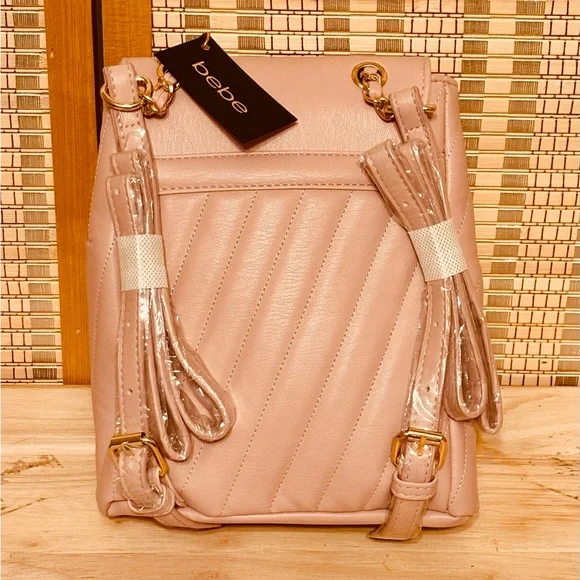 bebé Hera Mini backpack purse handbag in blush peachy pink 